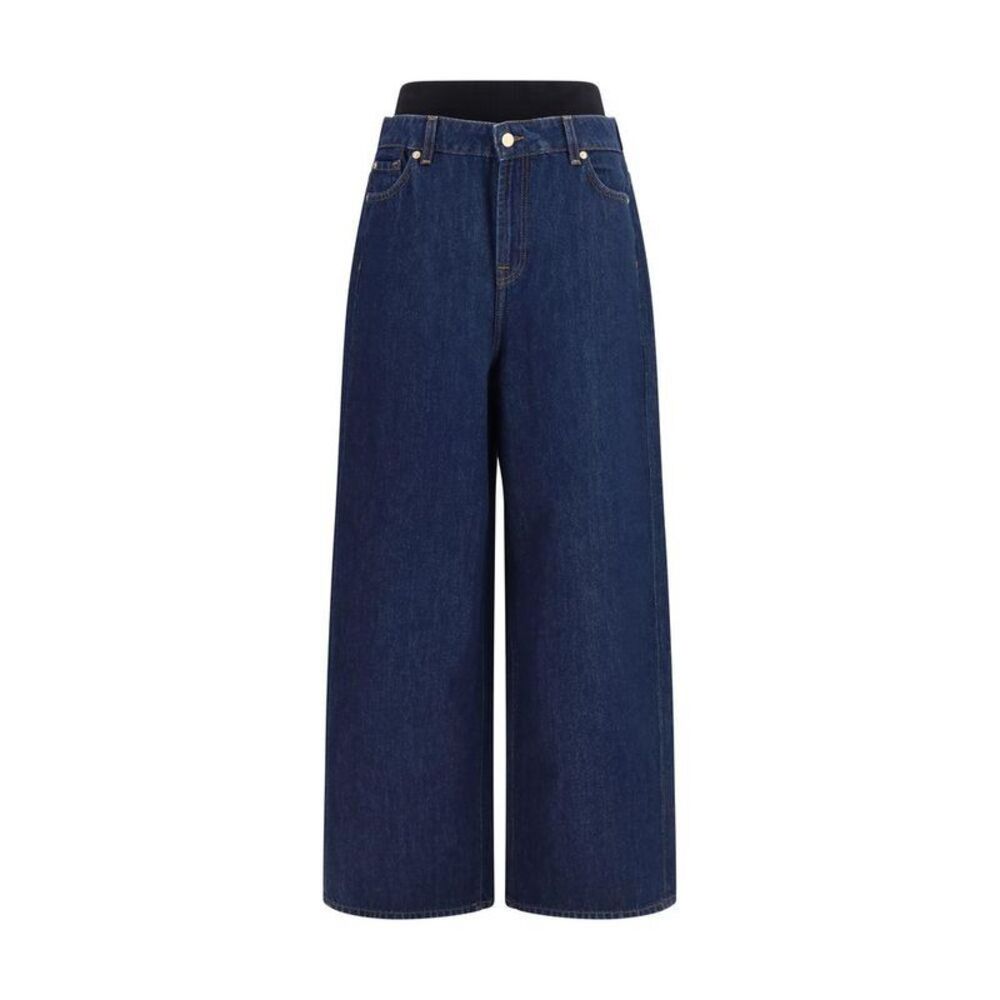 7FOR Relaxed Fit Cotton Jeans Women Blue Jeans & Pants